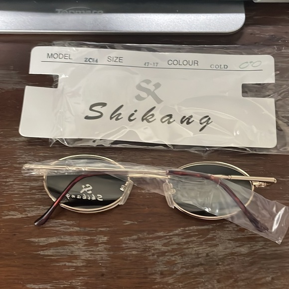 Shikang ZC84 Gold clip on Sunglasses lenses eyeglasses demo lens 47-17-140 main image 8